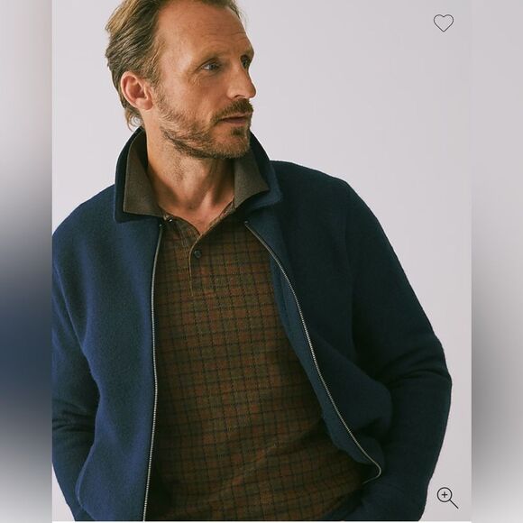 NWT J CREW Boiled merino wool coach's sweater-jacket in navy - Picture 2 of 7